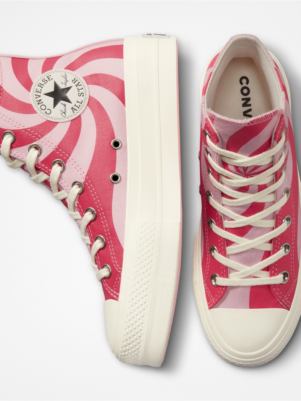 Converse All Star Lift Platform High Top Sneakers Sunrise Pink/Carmine Pink NIB - Picture 8 of 12